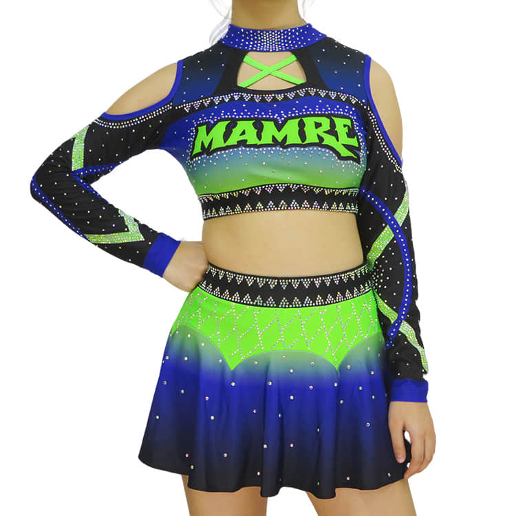 High Quality All-Star Cheerleading Uniforms with Rhinestone