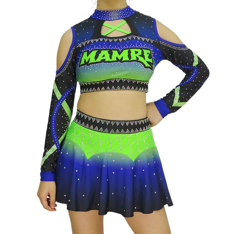 High Quality All-Star Cheerleading Uniforms with Rhinestone