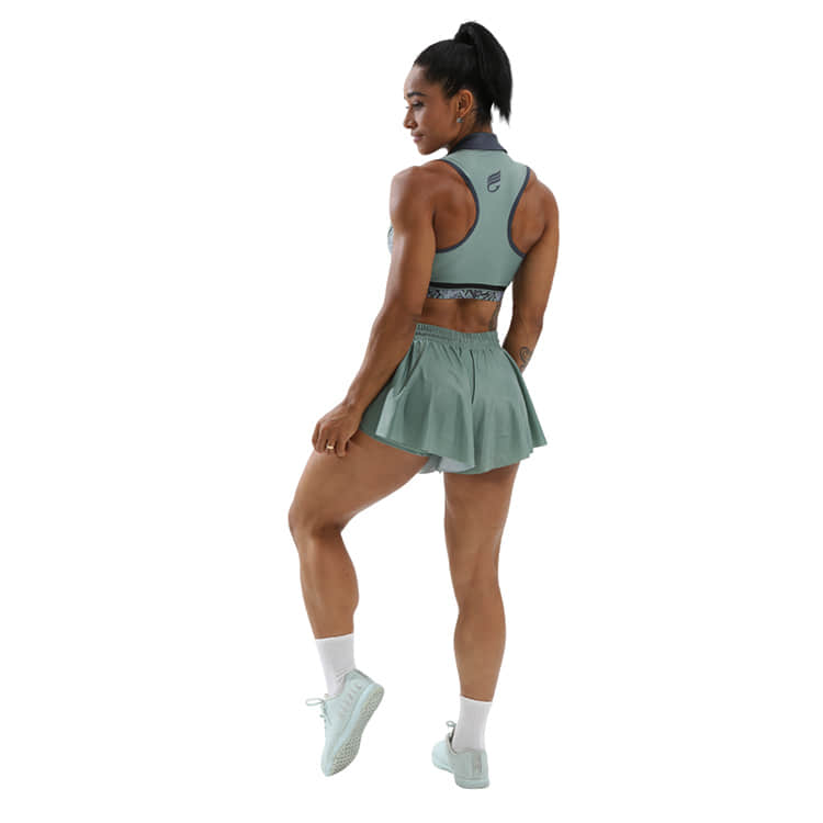 Green Cheer Bra and Shorts Set for Training