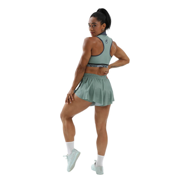 Green Cheer Bra and Shorts Set for Training