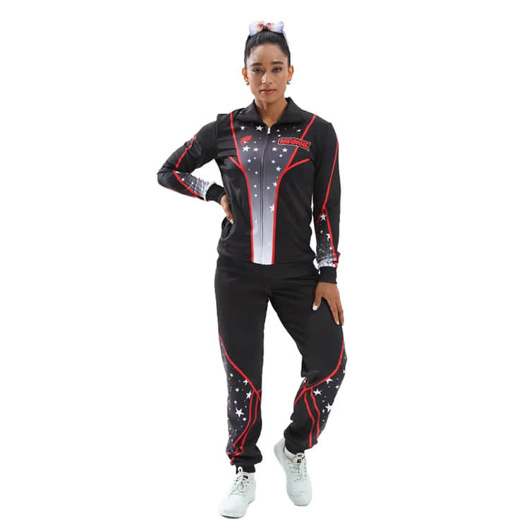 Popular Black Style Cheerleading Warm-Up Jacket and Pants