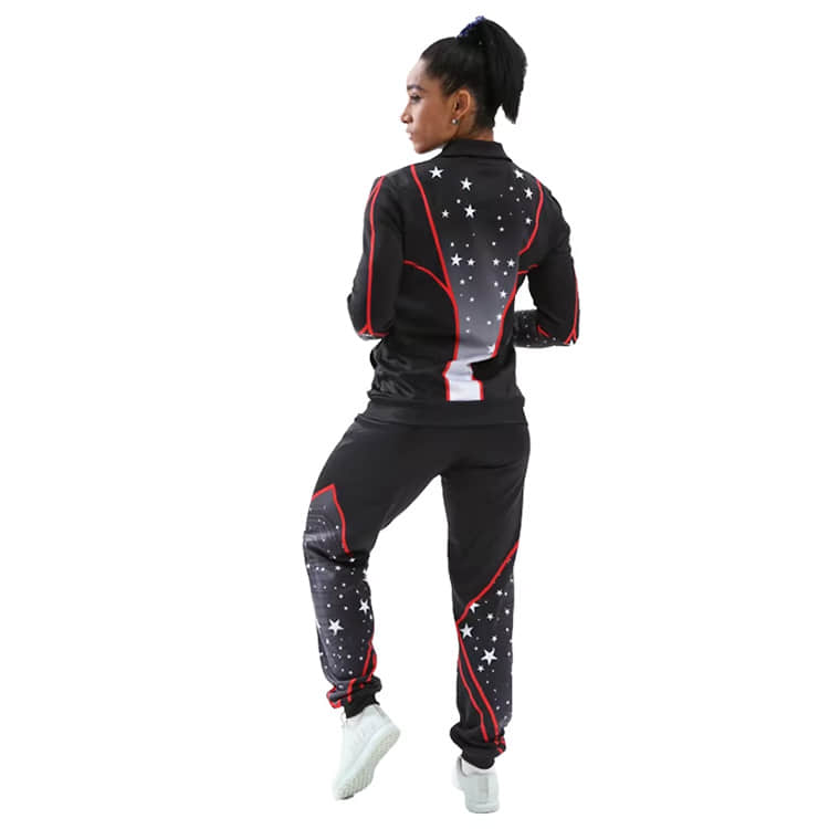 Popular Black Style Cheerleading Warm-Up Jacket and Pants