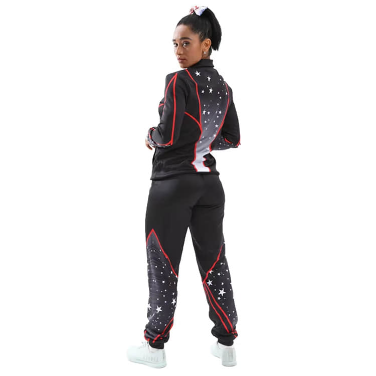 Popular Black Style Cheerleading Warm-Up Jacket and Pants
