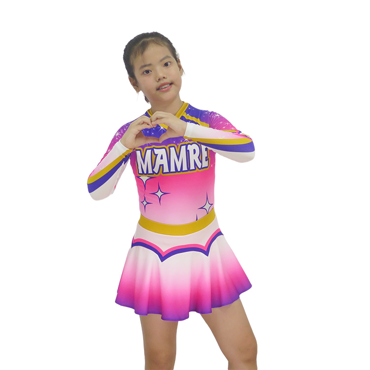Purple Pink White Starry Gradient Cheerleading Uniform