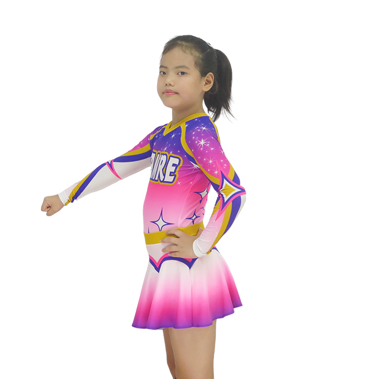 Purple Pink White Starry Gradient Cheerleading Uniform