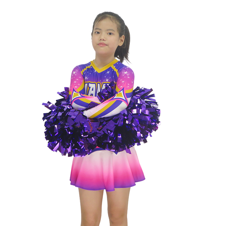 Purple Pink White Starry Gradient Cheerleading Uniform