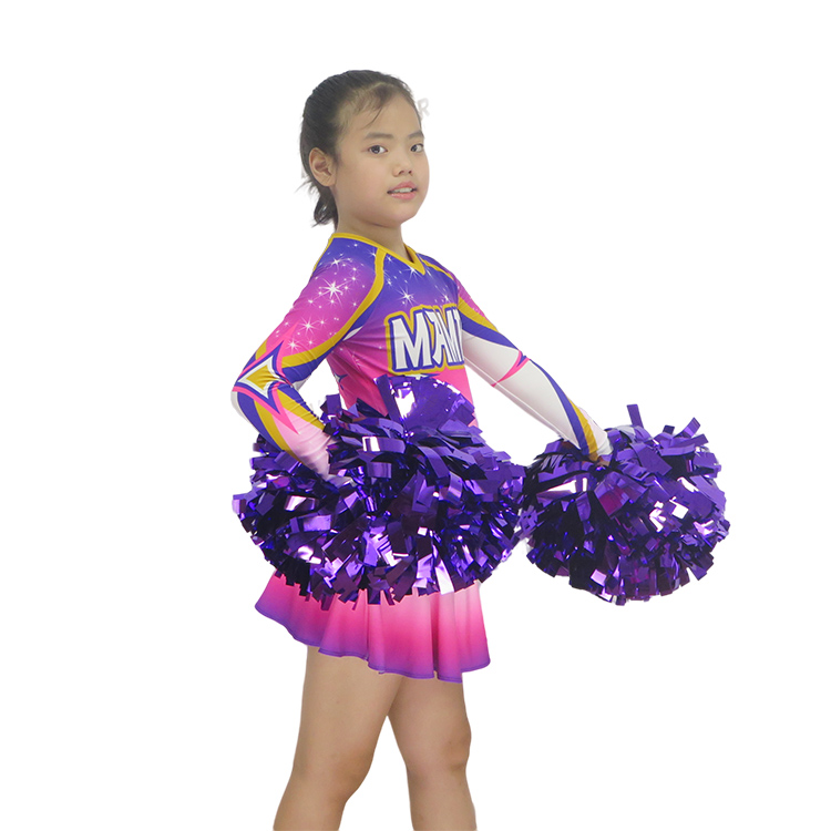 Purple Pink White Starry Gradient Cheerleading Uniform