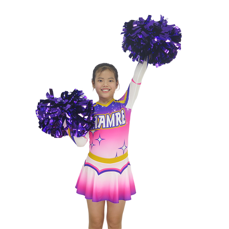 Purple Pink White Starry Gradient Cheerleading Uniform
