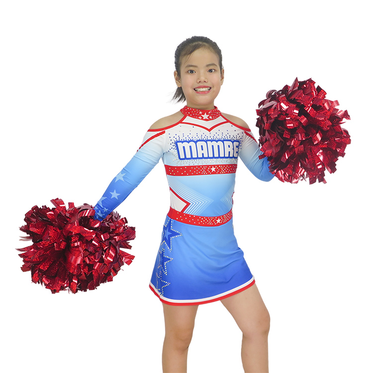 Girls Red White Blue Patriotic Starry Cheerleading Uniform