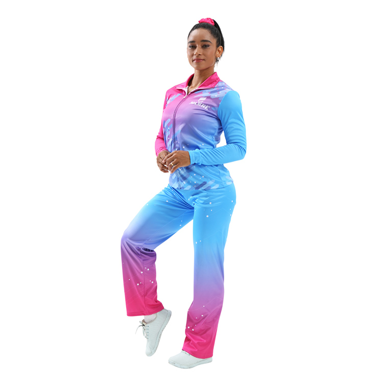Pink Blue Gradient Sparkle Long Sleeve Zip Jacket & Pants