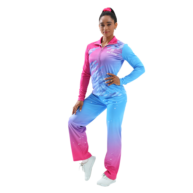 Pink Blue Gradient Sparkle Long Sleeve Zip Jacket & Pants