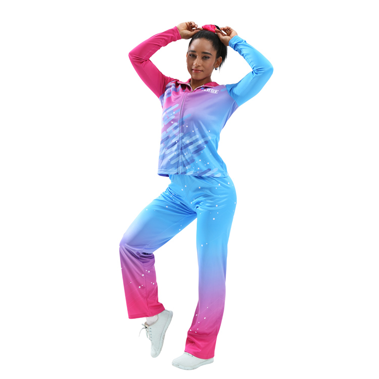 Pink Blue Gradient Sparkle Long Sleeve Zip Jacket & Pants