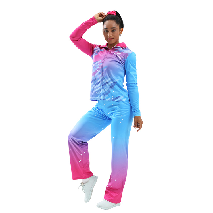 Pink Blue Gradient Sparkle Long Sleeve Zip Jacket & Pants
