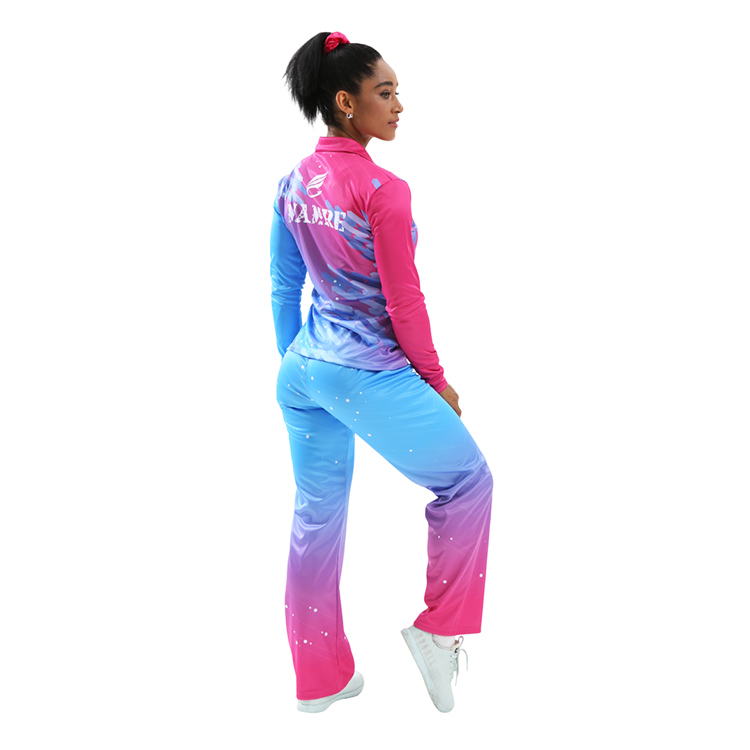 Pink Blue Gradient Sparkle Long Sleeve Zip Jacket & Pants