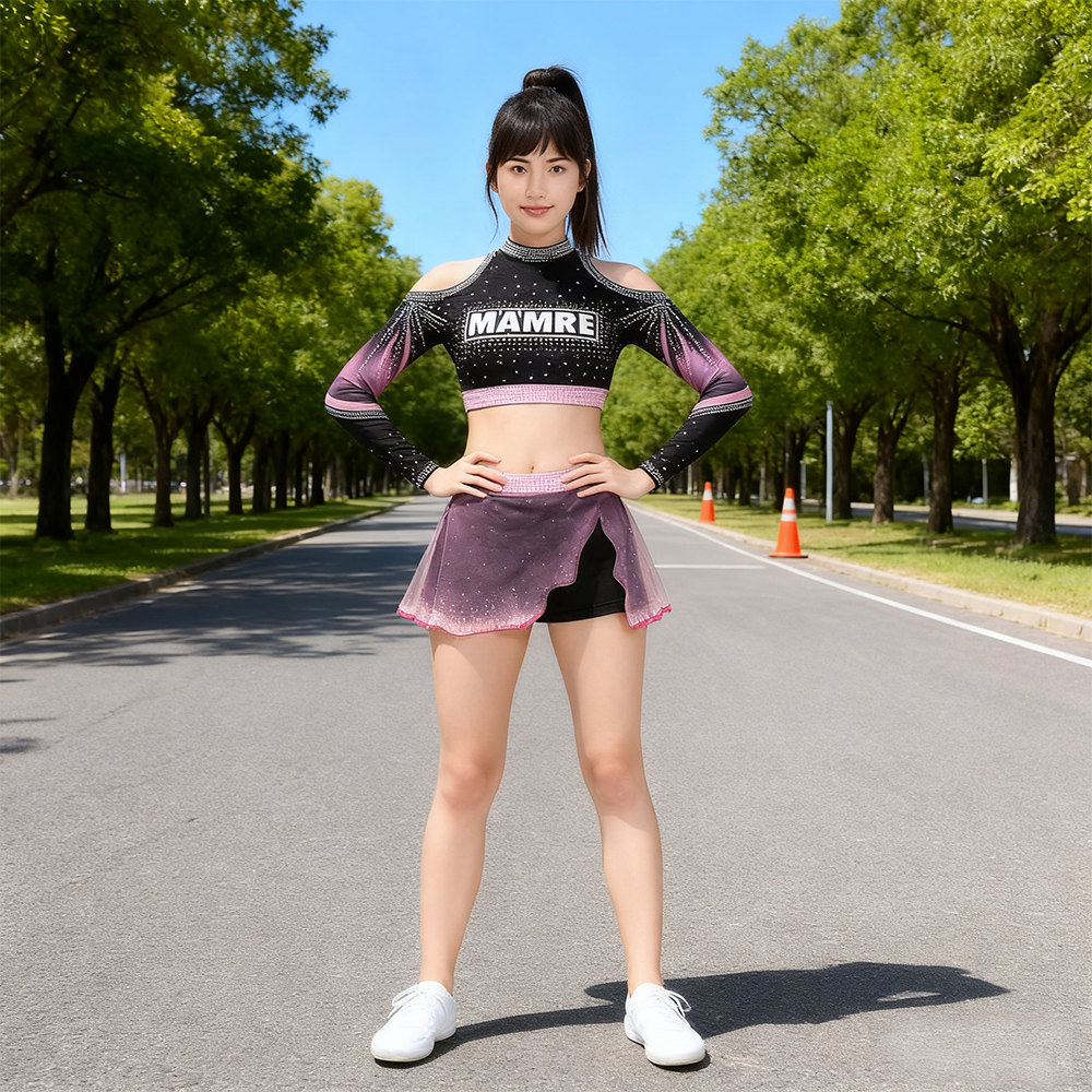 Purple Gradient Sublimation Cheerleader Dress for Competition