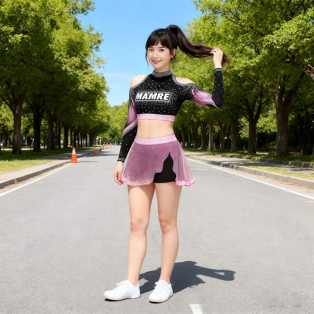 Purple Gradient Sublimation Cheerleader Dress for Competition