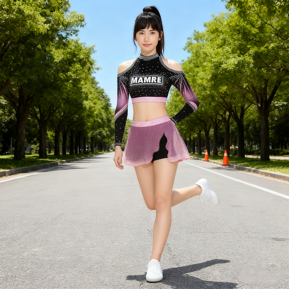 Purple Gradient Sublimation Cheerleader Dress for Competition