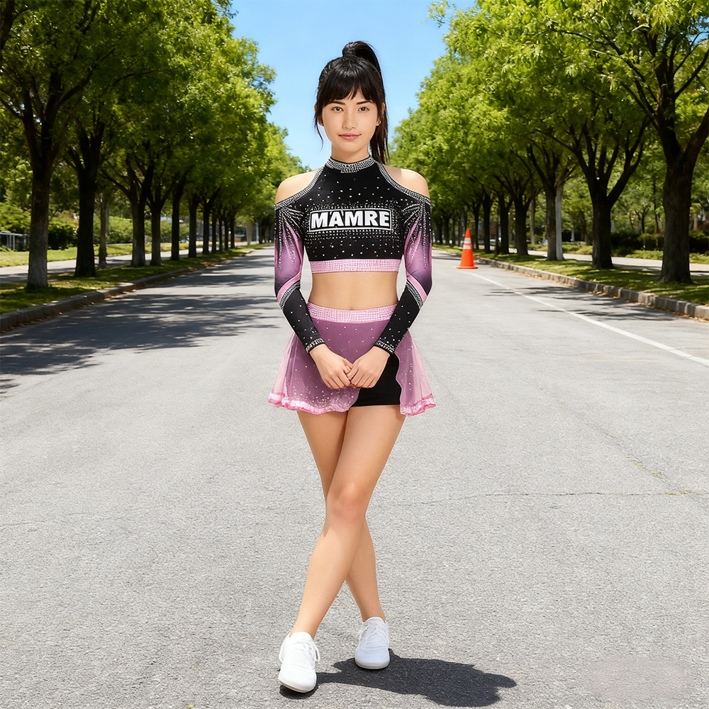 Purple Gradient Sublimation Cheerleader Dress for Competition