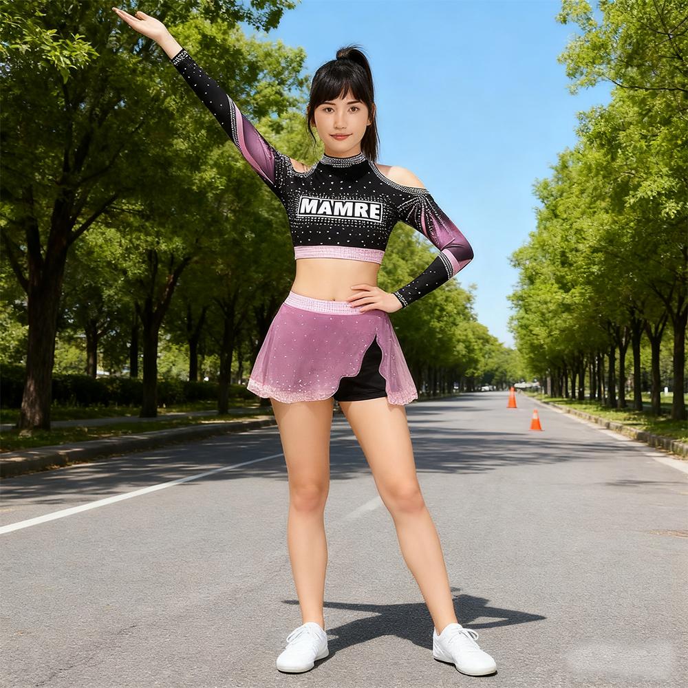 Purple Gradient Sublimation Cheerleader Dress for Competition