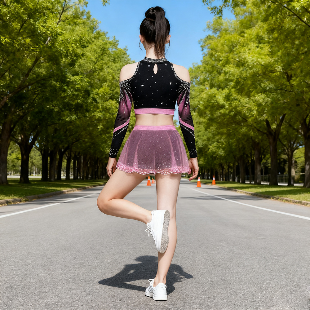 Purple Gradient Sublimation Cheerleader Dress for Competition