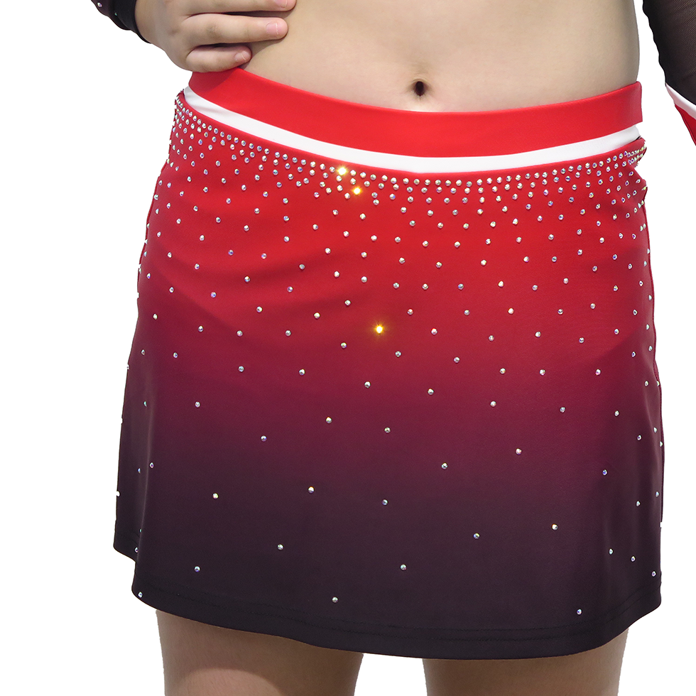 Girls Halter Cold Shoulder Rhinestone Cheerleader Outfits