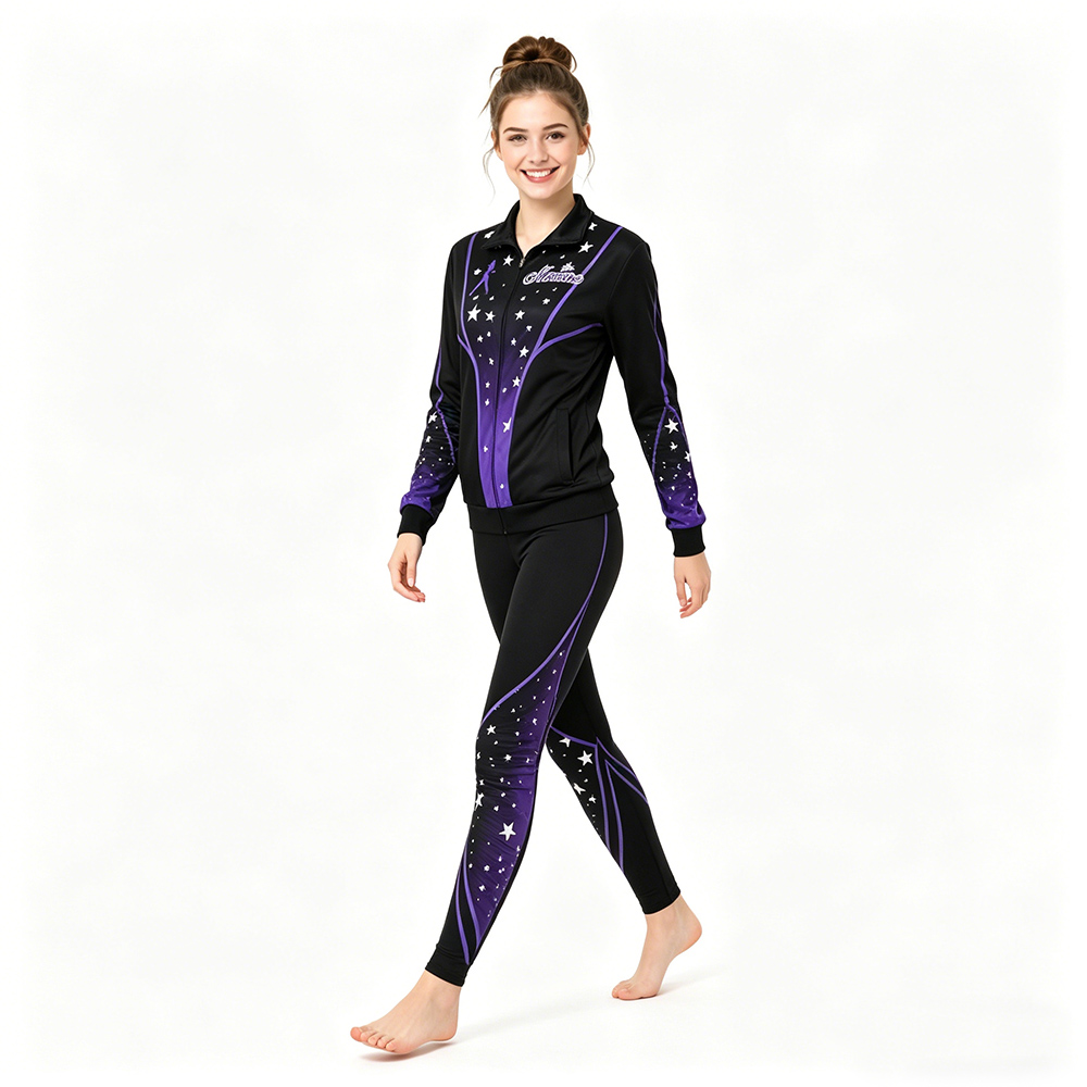 Girls Purple Galaxy Warm Up Jacket