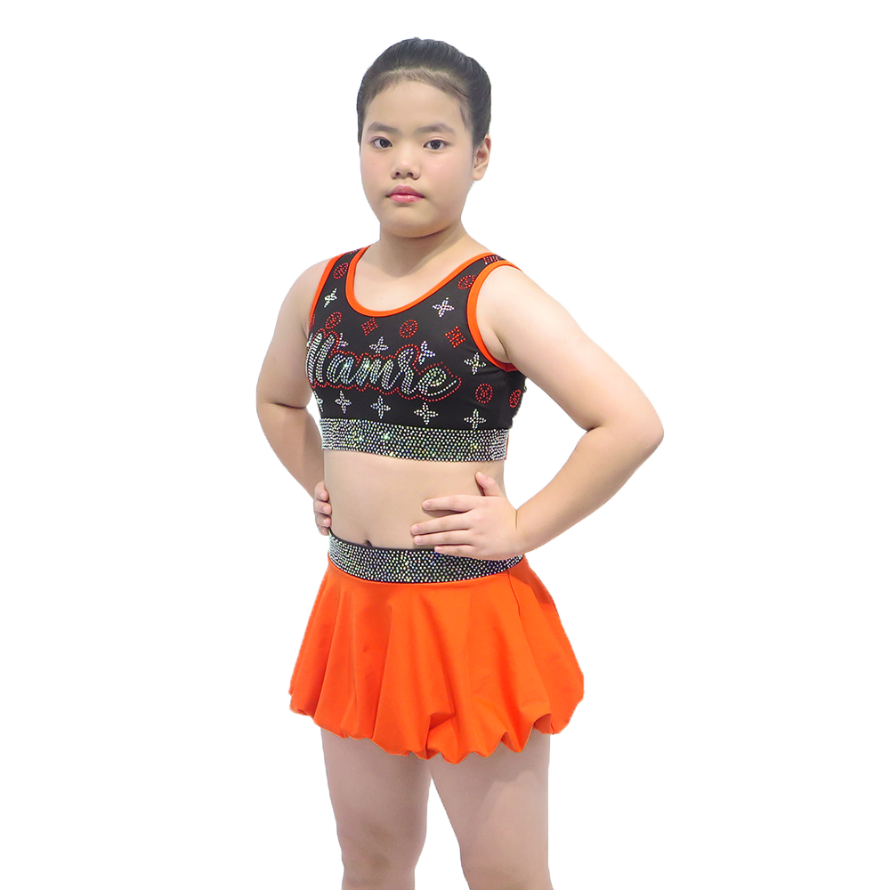 Sublimated Star Pattern Cheerleader Dress with Bubble Skirt