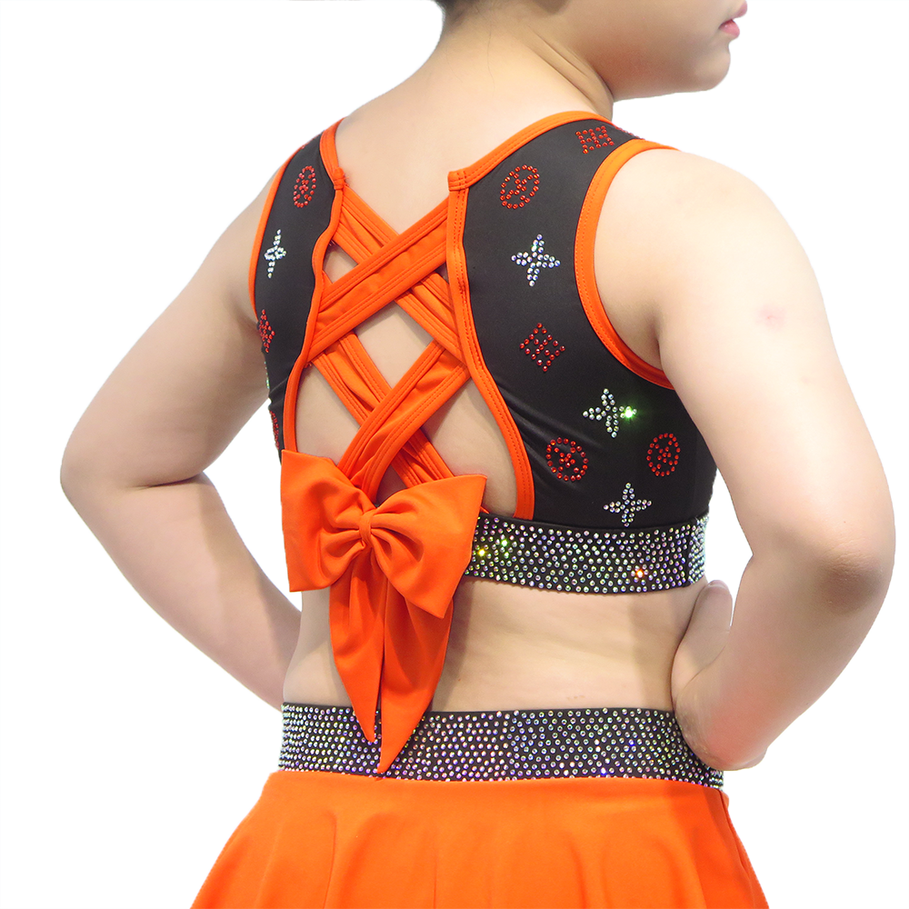Sublimated Star Pattern Cheerleader Dress with Bubble Skirt