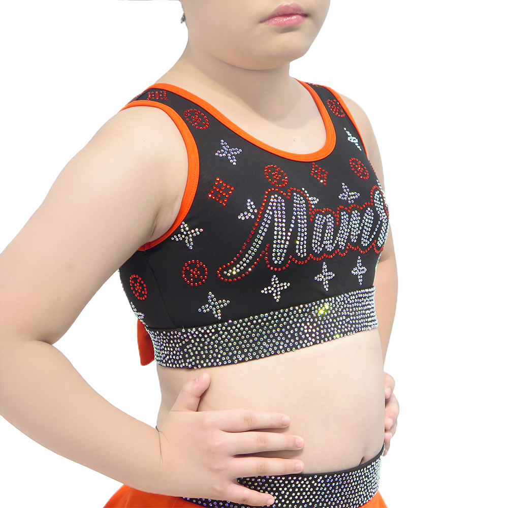 Sublimated Star Pattern Cheerleader Dress with Bubble Skirt