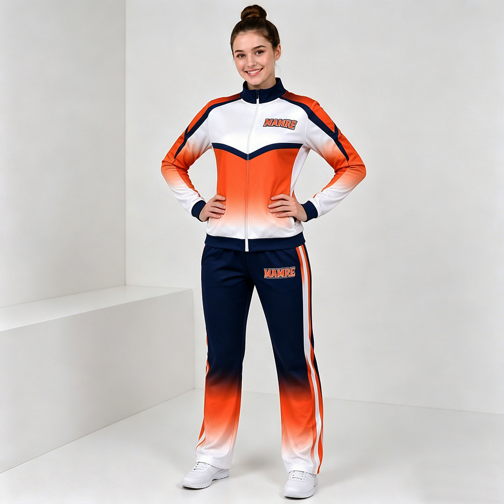 Custom Black Pink Blue Cheer Tracksuit Jacket Pants Set
